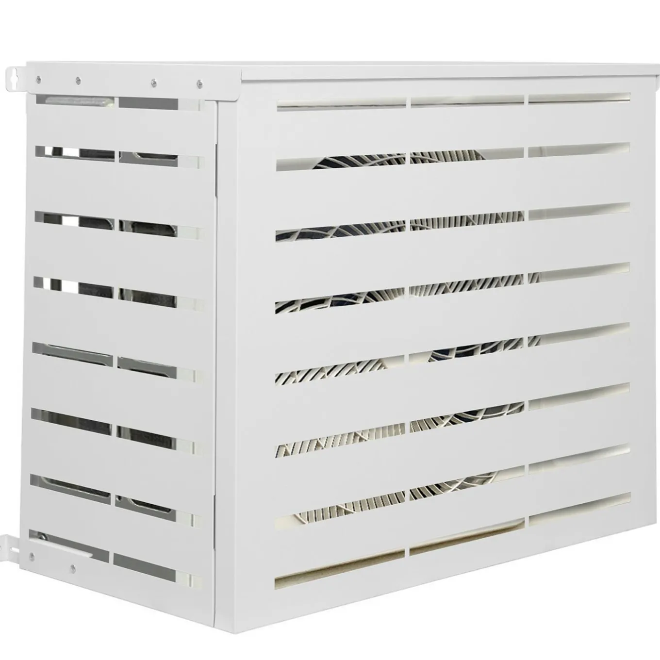 IDMarket Cache climatiseur métal blanc* Abris De Jardin|Protection Du Jardin