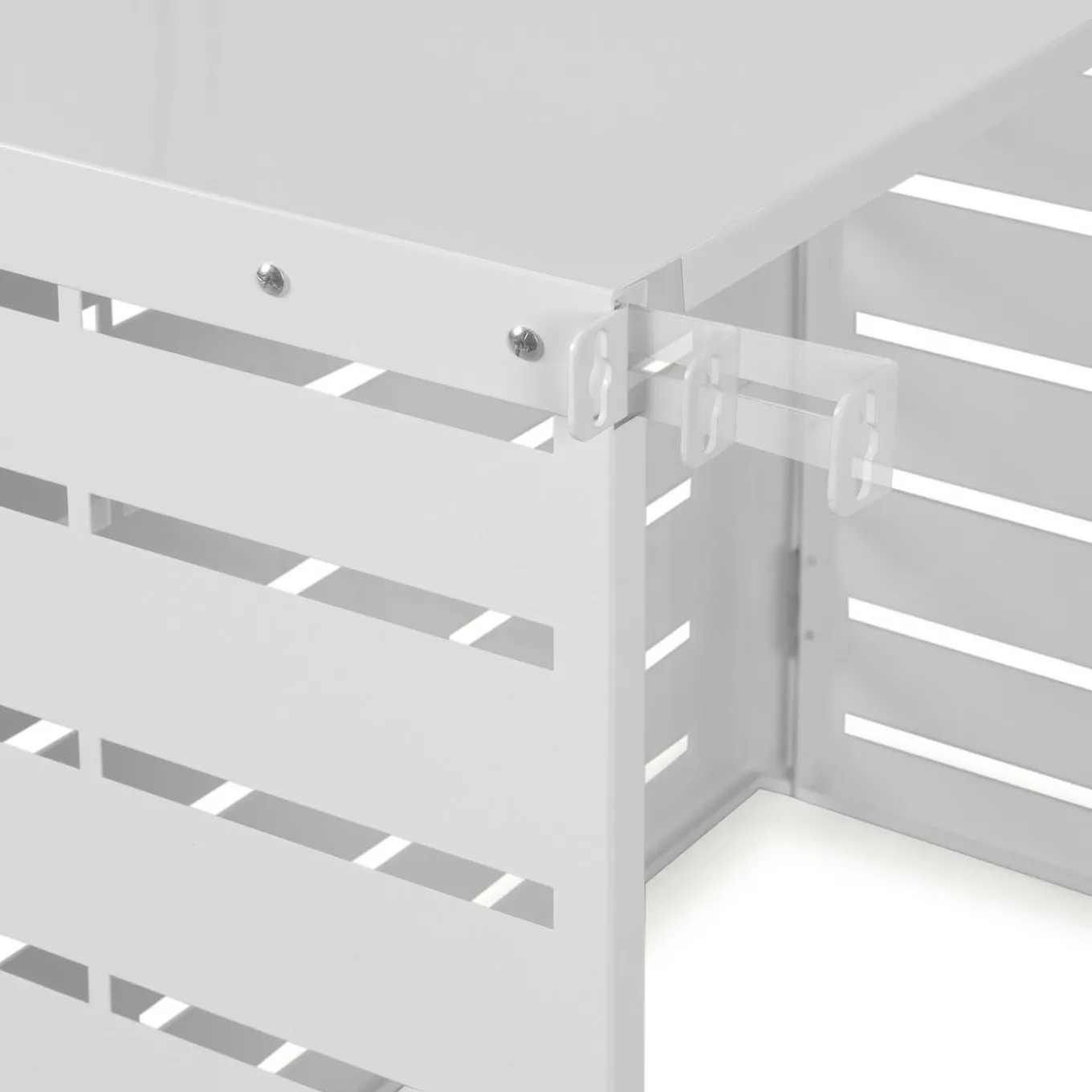 IDMarket Cache climatiseur métal blanc* Abris De Jardin|Protection Du Jardin