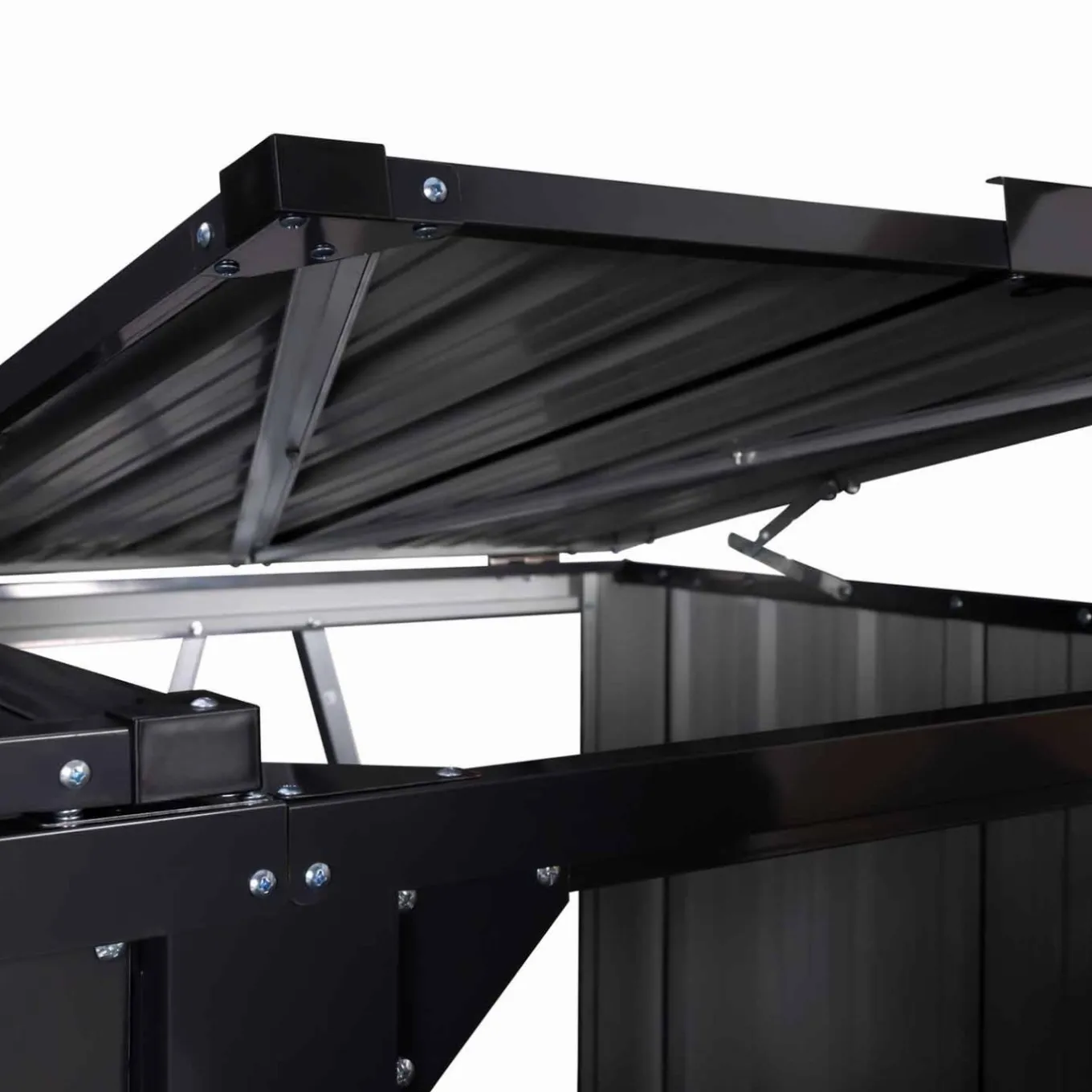 IDMarket Cache poubelle double en acier gris pour extérieur* Abris De Jardin