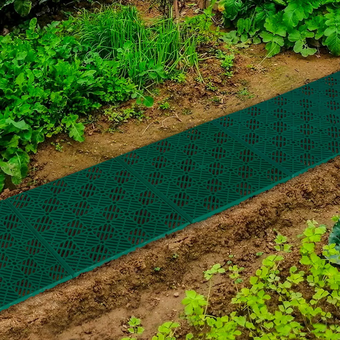 IDMarket Caillebotis extérieur en plastique vert* Entretien Du Jardin Et Accessoires