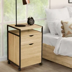 IDMarket Caisson de bureau 2 tiroirs pour imprimante* Meubles Tiroirs|Collection Télétravail