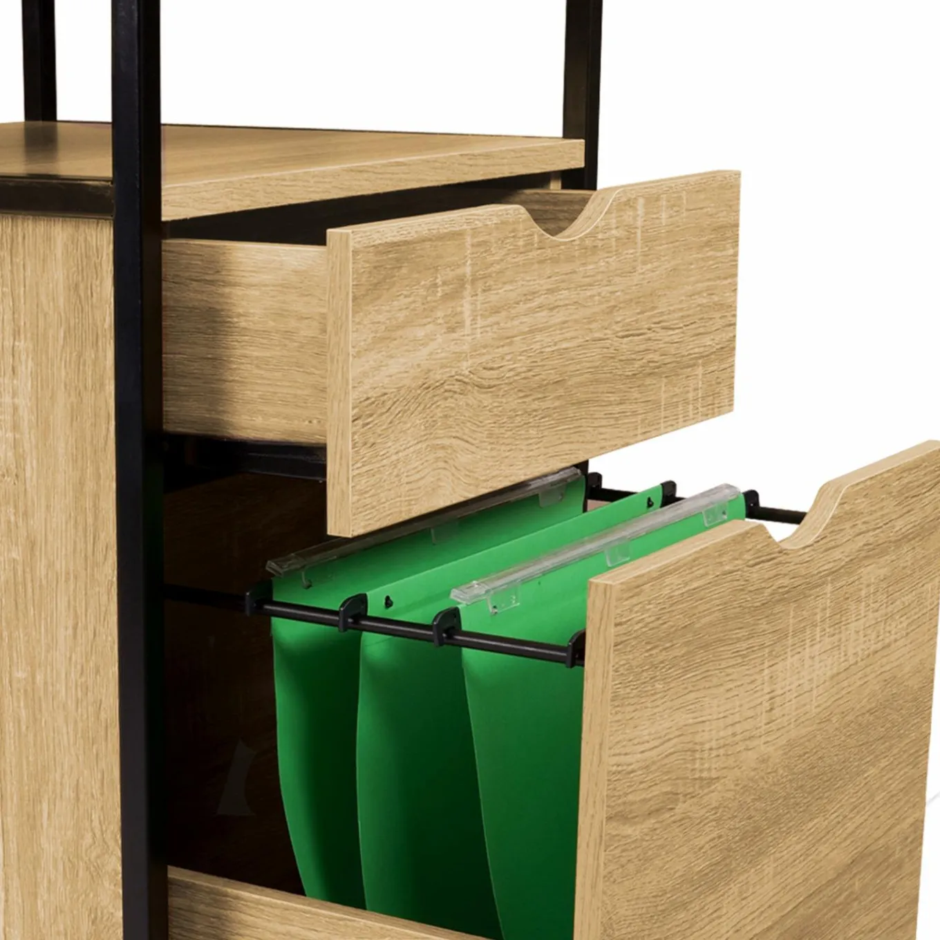 IDMarket Caisson de bureau 2 tiroirs pour imprimante* Meubles Tiroirs|Collection Télétravail