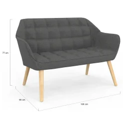 IDMarket Canapé banquette en tissu gris anthracite* Canapés|Salon Complet
