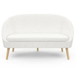 IDMarket Canapé banquette tissu bouclette blanc* Collection Scandinave|Salon Complet