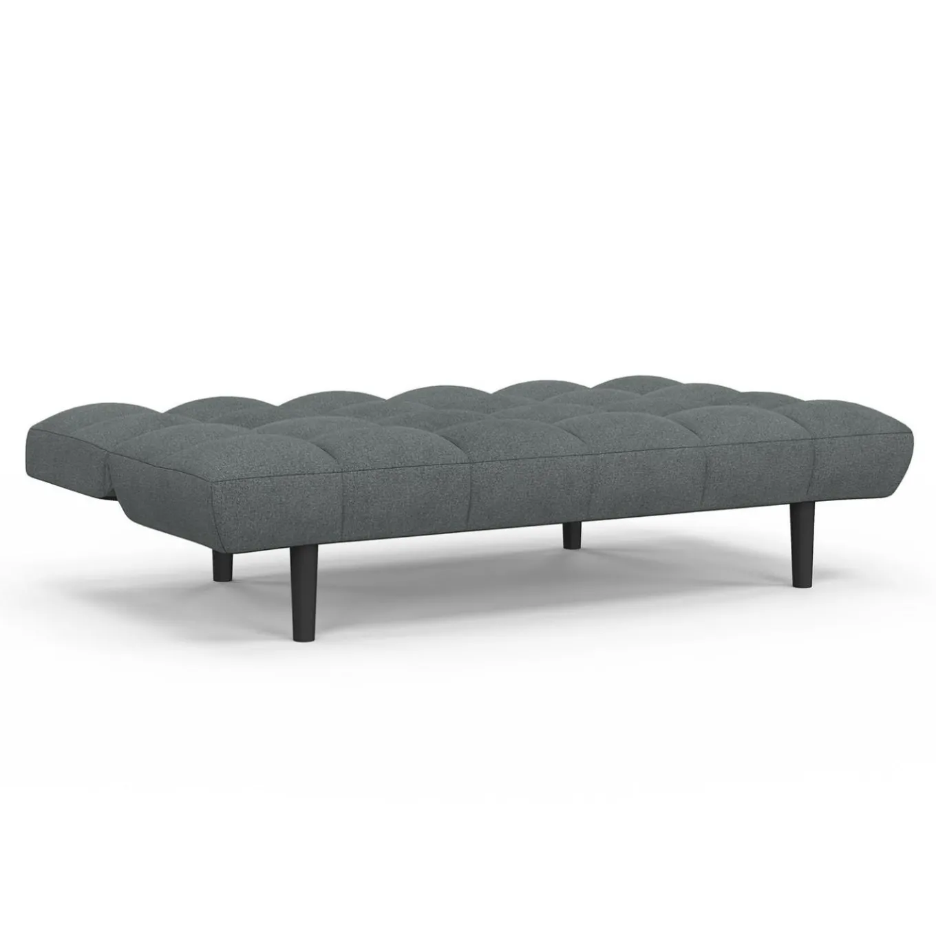 IDMarket Canapé clic clac SALOME capitonné 3 places tissu gris anthracite* Canapés|Salon Complet