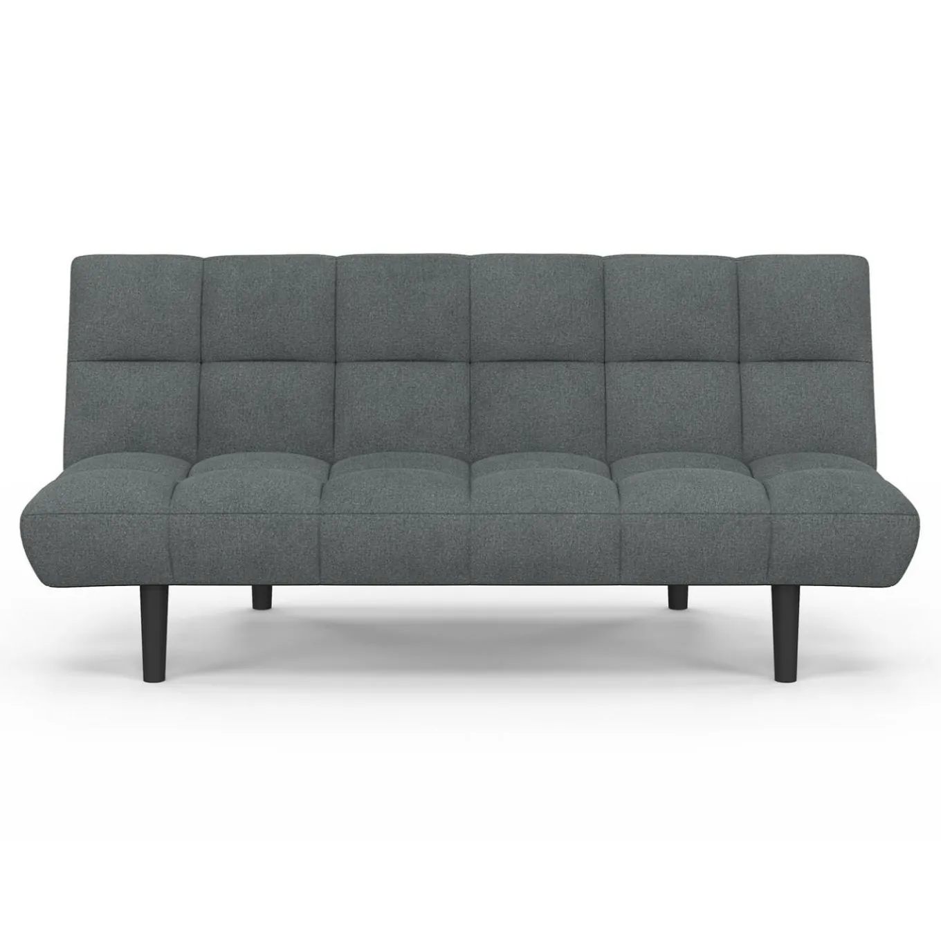 IDMarket Canapé clic clac SALOME capitonné 3 places tissu gris anthracite* Canapés|Salon Complet