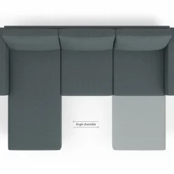 IDMarket Canapé d’angle 200 cm réversible gris anthracite* Canapés|Salon Complet
