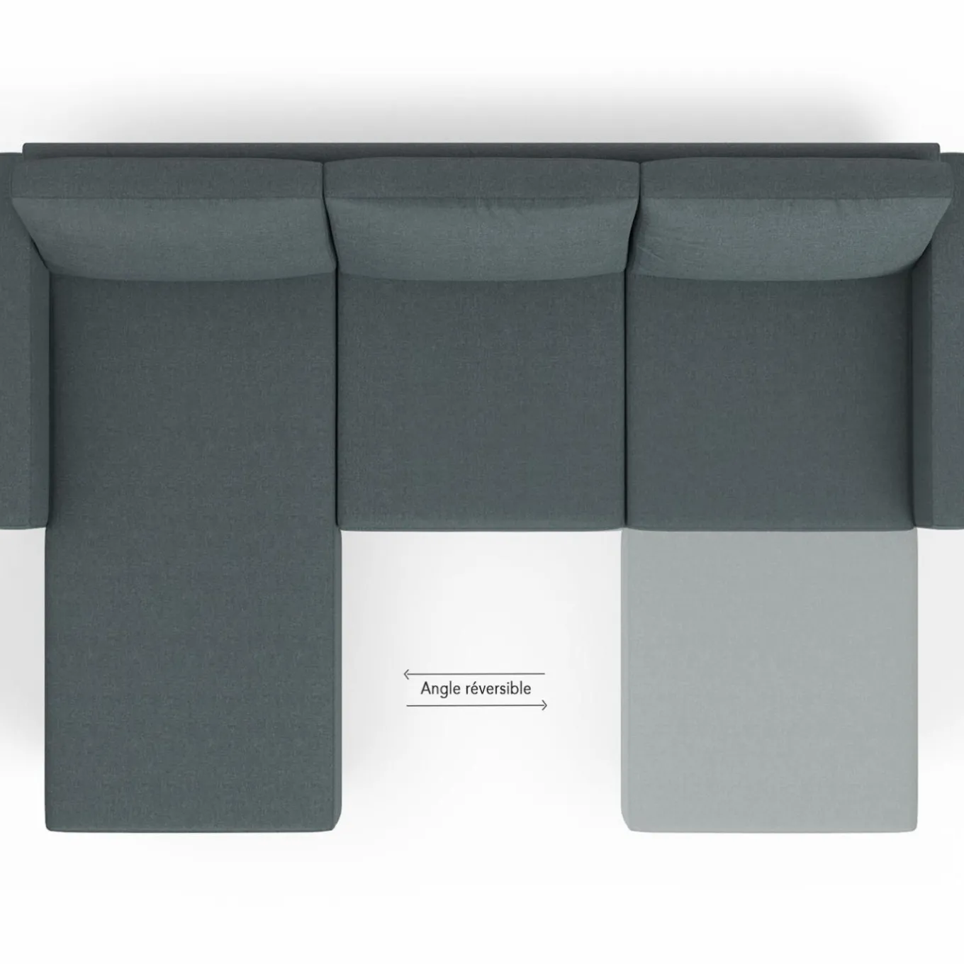 IDMarket Canapé d’angle 200 cm réversible gris anthracite* Canapés|Salon Complet