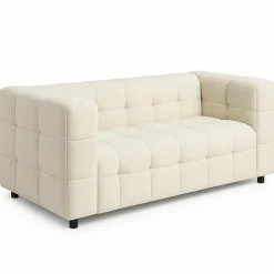 IDMarket Canapé double capitonné en tissu bouclette* Collection Design|Salon Complet