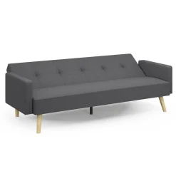 IDMarket Canapé droit convertible 3 places gris* Collection Scandinave|Salon Complet