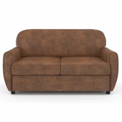 IDMarket Canapé droit vintage marron effet vieilli* Collection Vintage|Salon Complet
