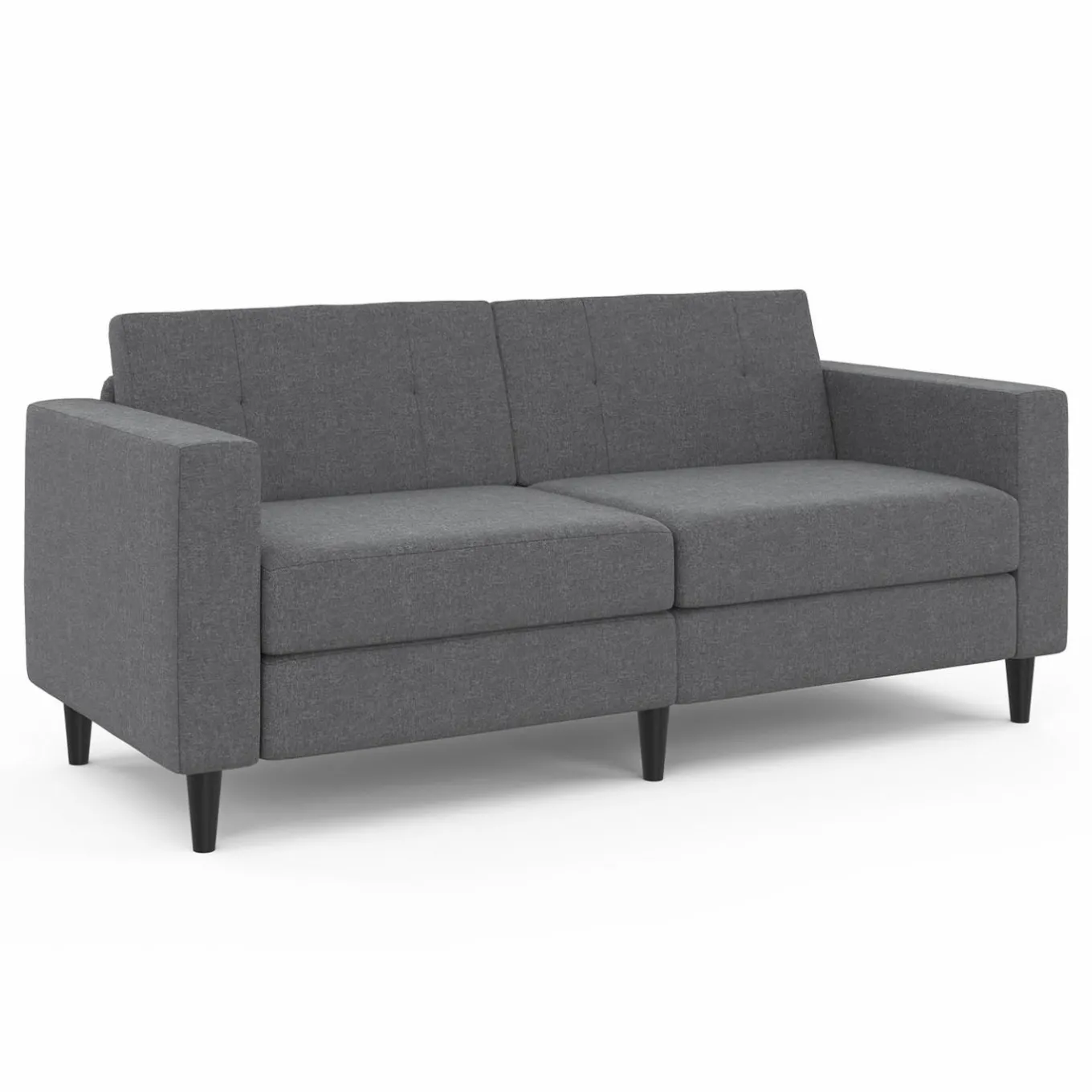 IDMarket Canapé fixe moderne 3 places 180 cm en tissu gris anthracite* Collection Moderne|Salon Complet