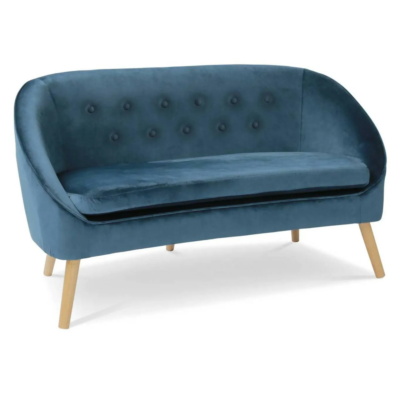 IDMarket Canapé velours bleu* Collection Agencement Magasin|Collection Vintage