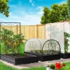 IDMarket Carré potager en métal avec serre à tomates + treillis + housse* Carrés Potager