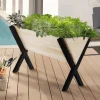 IDMarket Carré potager jardinière sur pieds bois et noir balcon / terrasse* Carrés Potager