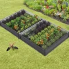 IDMarket Carrés de potager 90 x 90 cm métalliques gris argentés : lot de 2* Carrés Potager
