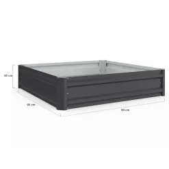 IDMarket Carrés de potager 90 x 90 cm métalliques gris argentés : lot de 2* Carrés Potager