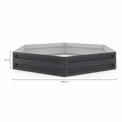 IDMarket Carrés de potager hexagonale 120 cm gris anthracite : lot de 2* Carrés Potager