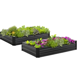 IDMarket Carrés potager en métal gris* Carrés Potager