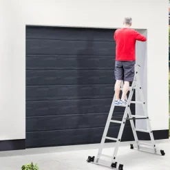 IDMarket Échafaudage aluminium plateforme modulable avec échelle multifonction, sur roues, 165 cm* Entretien Du Jardin Et Accessoires