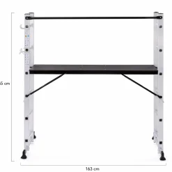 IDMarket Échafaudage aluminium plateforme modulable avec échelle multifonction, sur roues, 165 cm* Entretien Du Jardin Et Accessoires