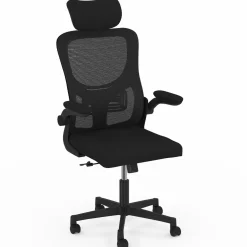 IDMarket Chaise de bureau ergonomique noire avec roulettes* Chaises De Bureau Et Accessoires