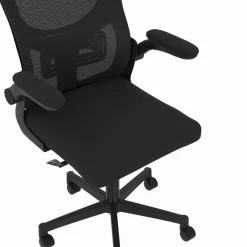 IDMarket Chaise de bureau ergonomique noire avec roulettes* Chaises De Bureau Et Accessoires
