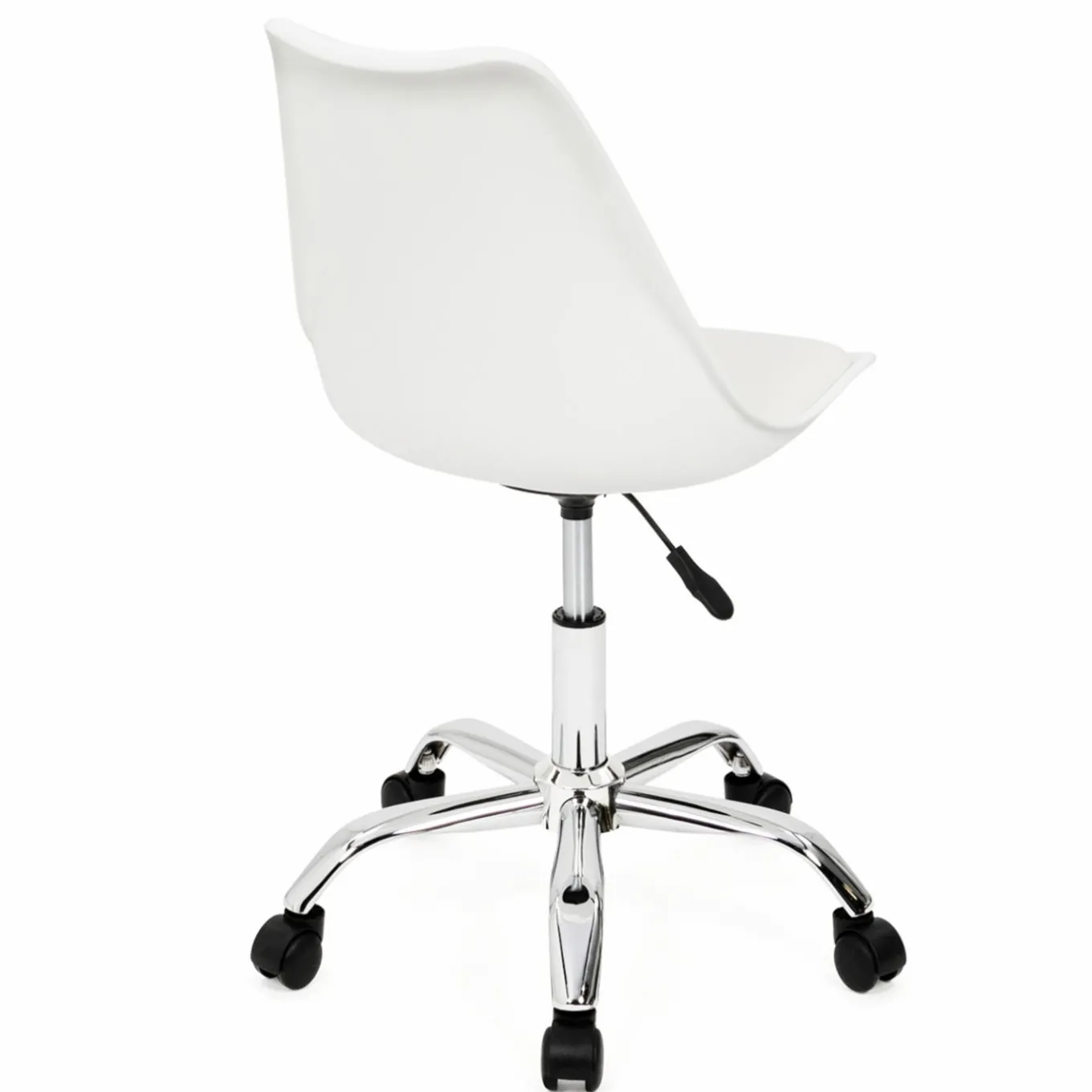 IDMarket Chaise de bureau scandinave blanche à roulettes* Collection Télétravail|Collection Scandinave