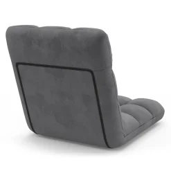 IDMarket Chaise de sol pliante 15 positions en velours gris anthracite* Chaises|Fauteuils