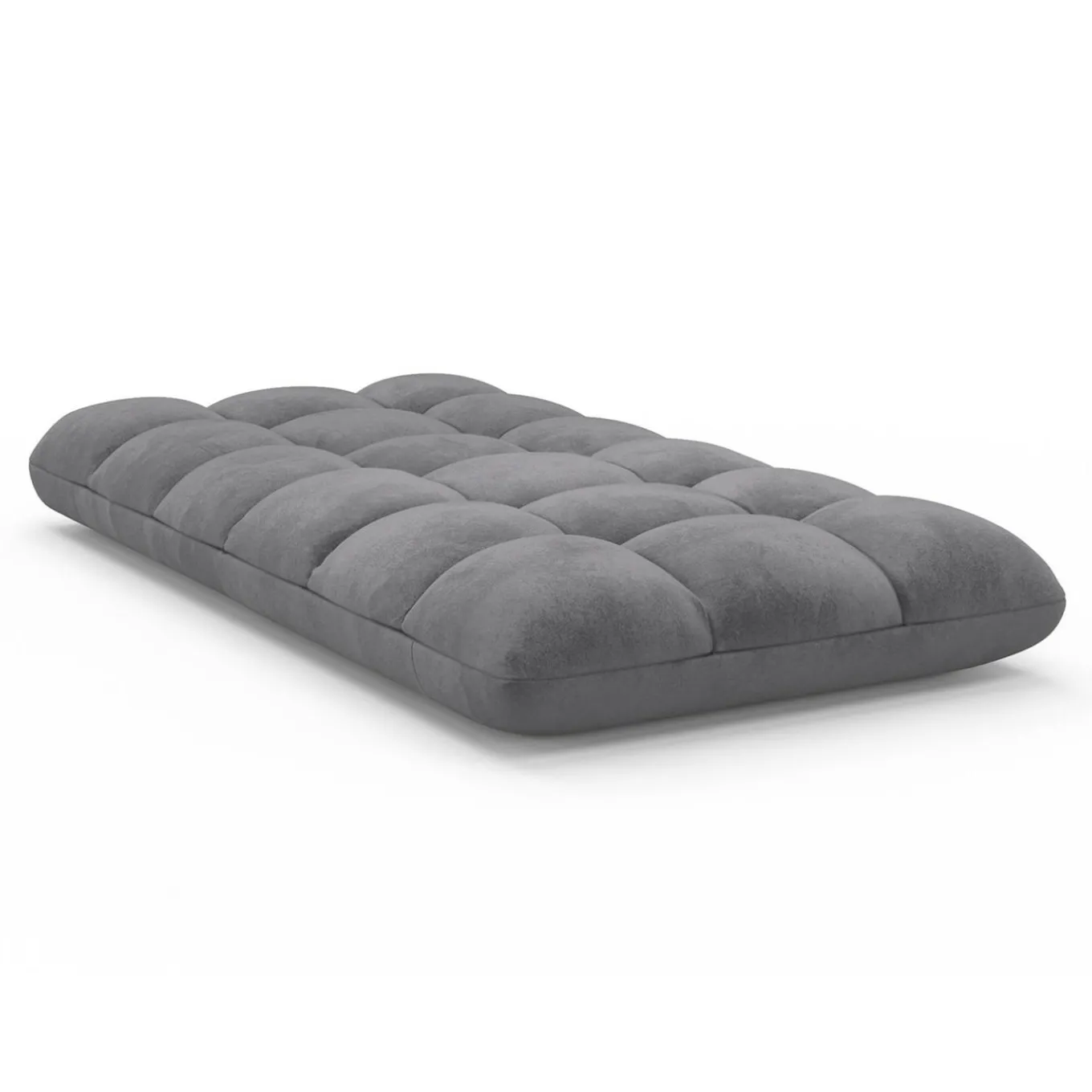 IDMarket Chaise de sol pliante 15 positions en velours gris anthracite* Chaises|Fauteuils