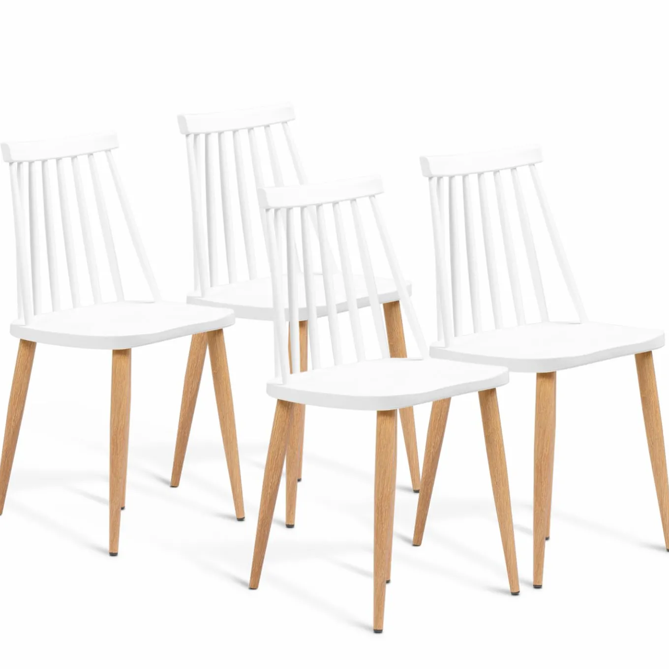 IDMarket Chaises à barreaux blanches style scandinave* Collection Scandinave|Salle À Manger Complète