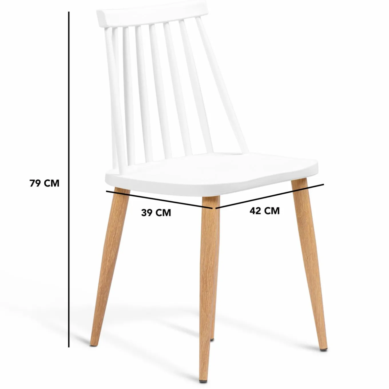 IDMarket Chaises à barreaux blanches style scandinave* Collection Scandinave|Salle À Manger Complète