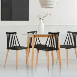 IDMarket Chaises à barreaux noires style scandinave* Collection Scandinave|Tables Et Chaises