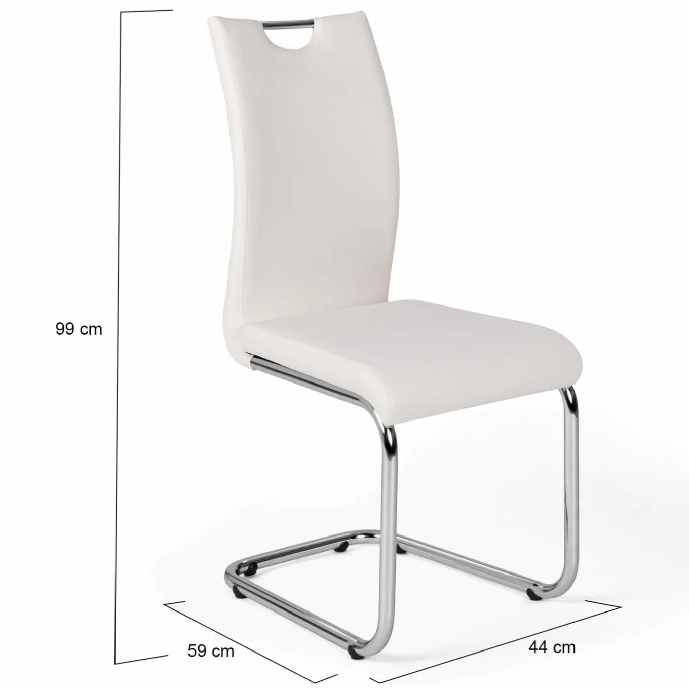 IDMarket Chaises blanches avec poignée pour salle à manger* Collection Contemporaine|Chaises