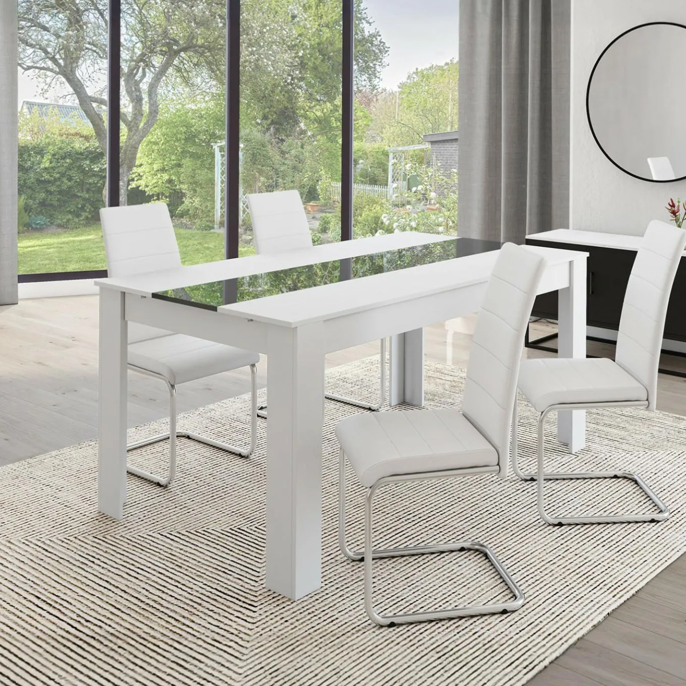 IDMarket Chaises blanches design pour salle à manger MIA* Collection Contemporaine|Salle À Manger Complète
