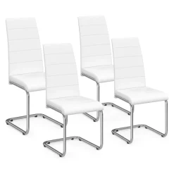 IDMarket Chaises blanches design pour salle à manger MIA* Collection Contemporaine|Salle À Manger Complète