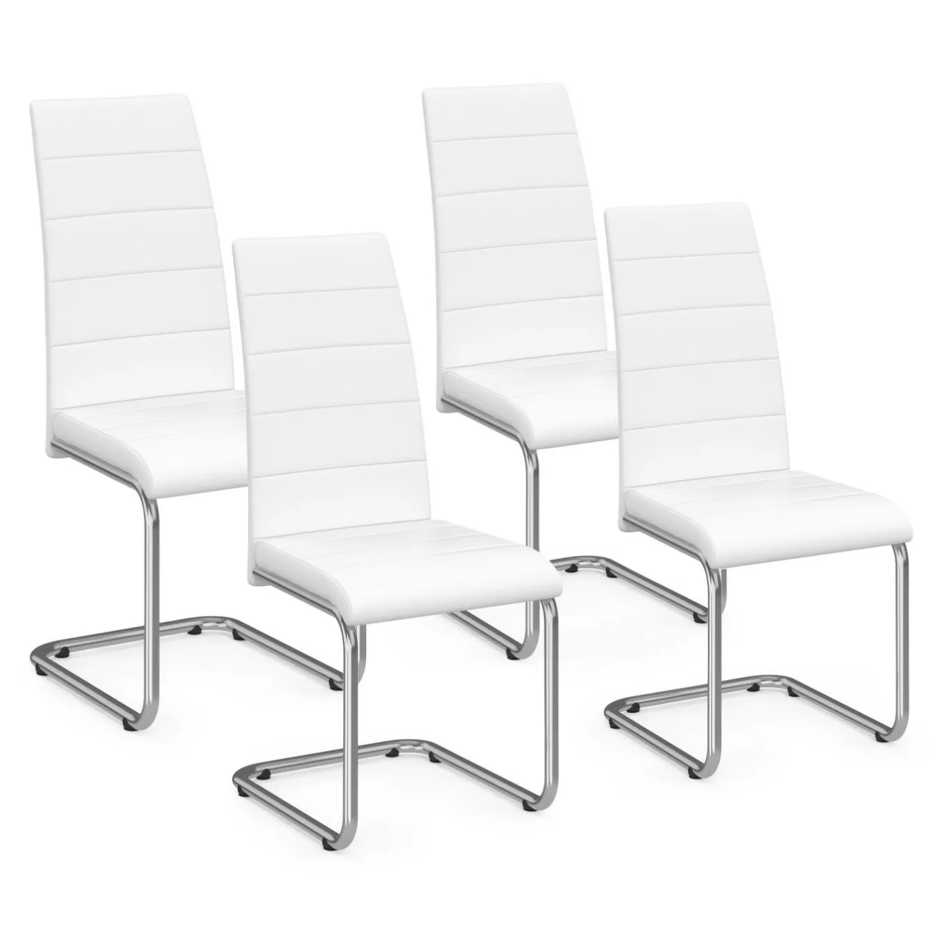 IDMarket Chaises blanches design pour salle à manger MIA* Collection Contemporaine|Salle À Manger Complète