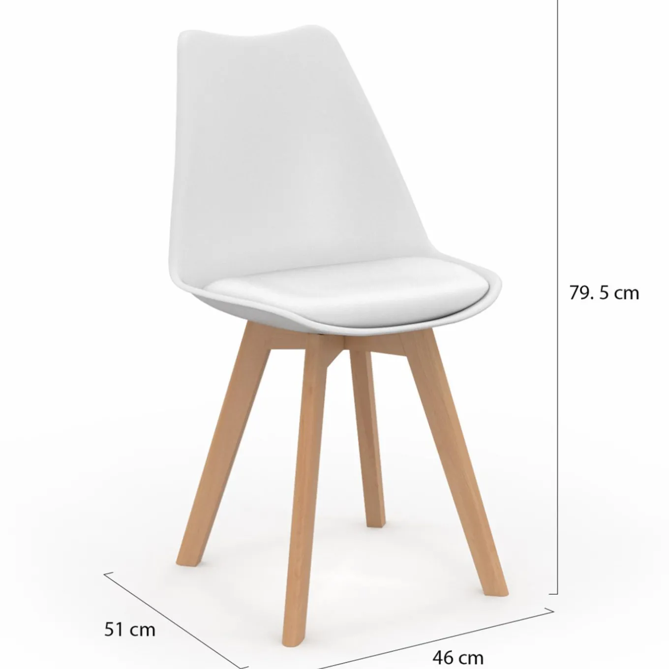 IDMarket Chaises blanches scandinaves salle à manger : lot de 8* Collection Scandinave|Chaises