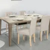 IDMarket Chaises capitonnées beiges chinées* Collection Scandinave|Salle À Manger Complète