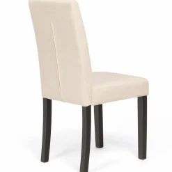 IDMarket Chaises capitonnées en velours beige pieds noirs : lot de 4* Collection Contemporaine|Chaises