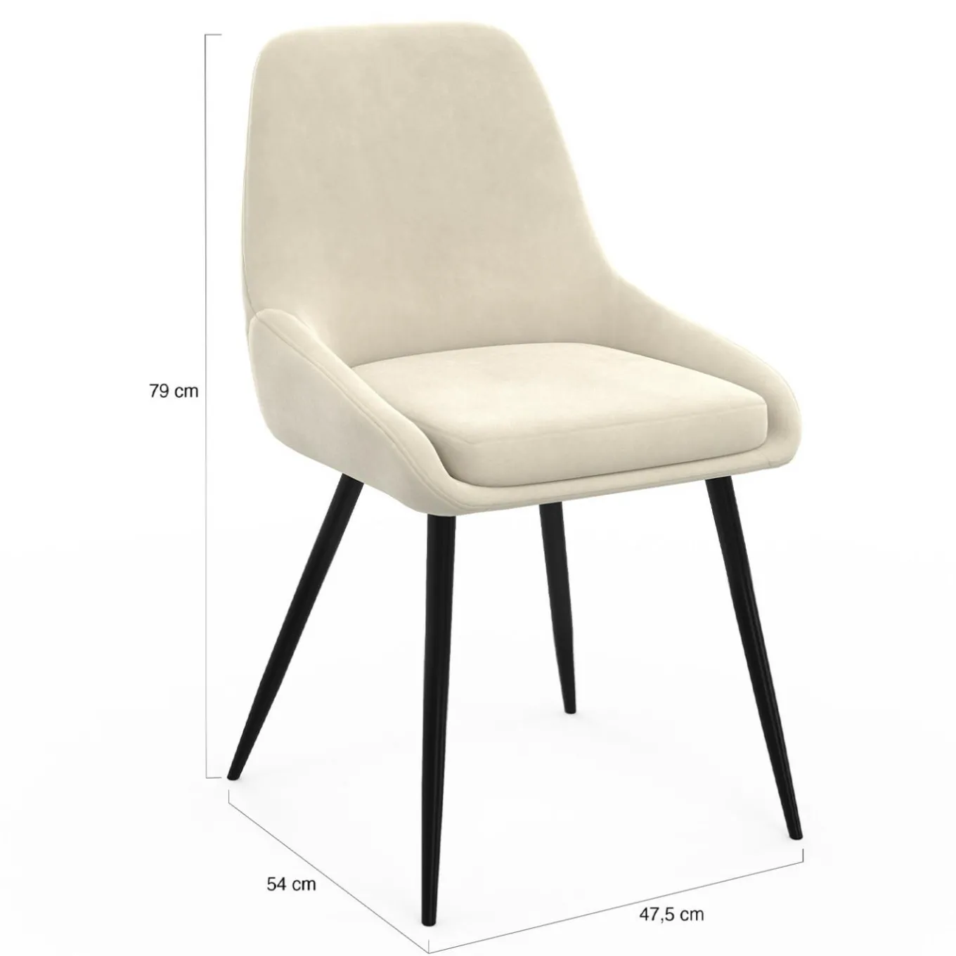 IDMarket Chaises confortables en velours beige avec accoudoirs* Collection Vintage|Tables Et Chaises