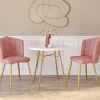 IDMarket Chaises coquillage rose en velours et pieds dorés* Collection Moderne|Collection Agencement Magasin
