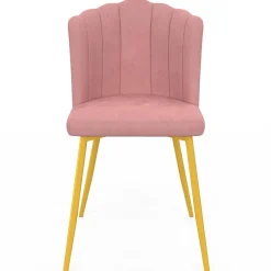 IDMarket Chaises coquillage rose en velours et pieds dorés* Collection Moderne|Collection Agencement Magasin