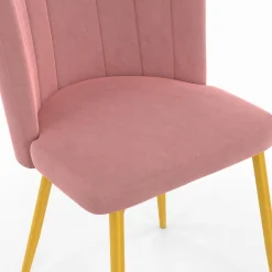 IDMarket Chaises coquillage rose en velours et pieds dorés* Collection Moderne|Collection Agencement Magasin