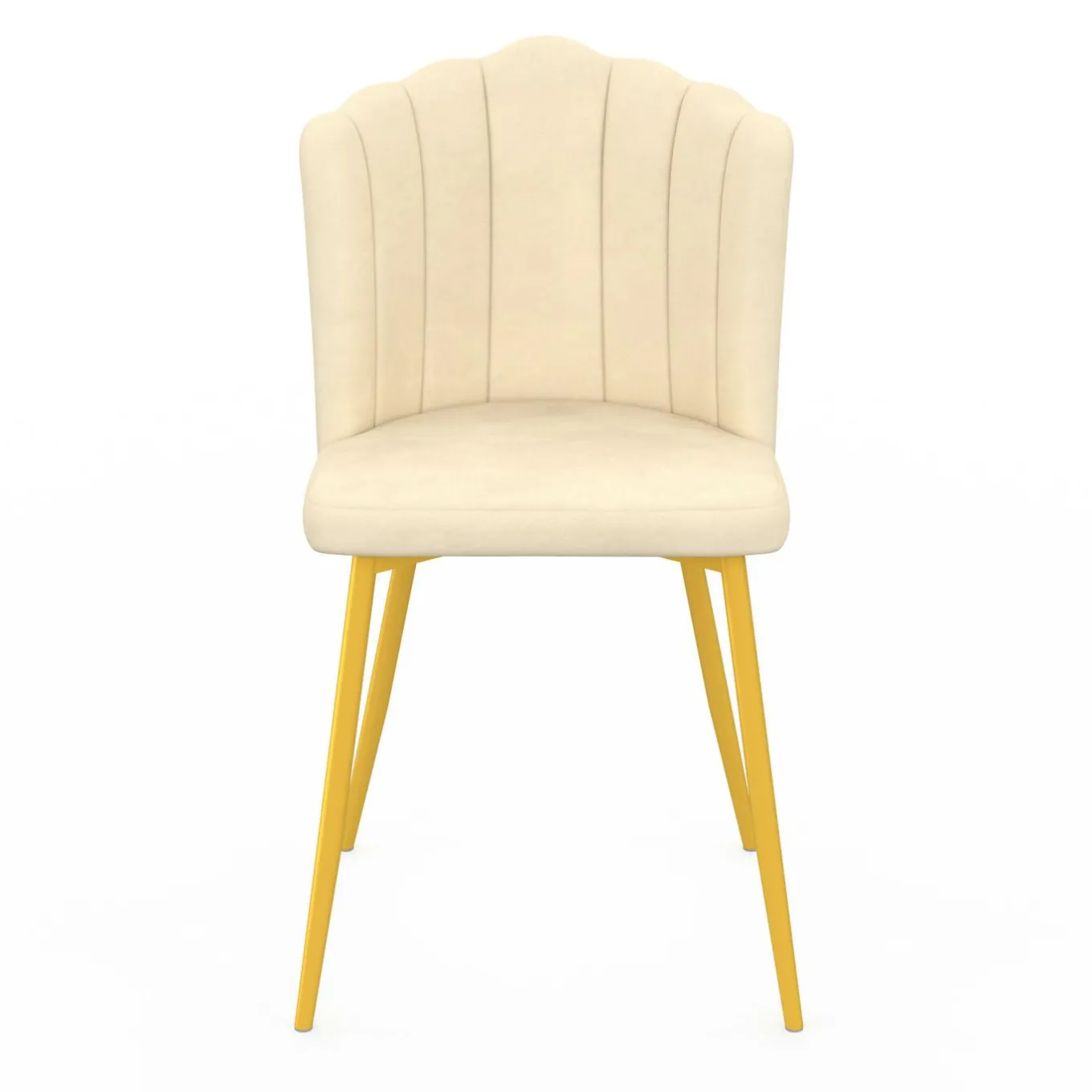 IDMarket Chaises coquillages beiges en velours et pieds dorés* Collection Agencement Magasin|Collection Vintage