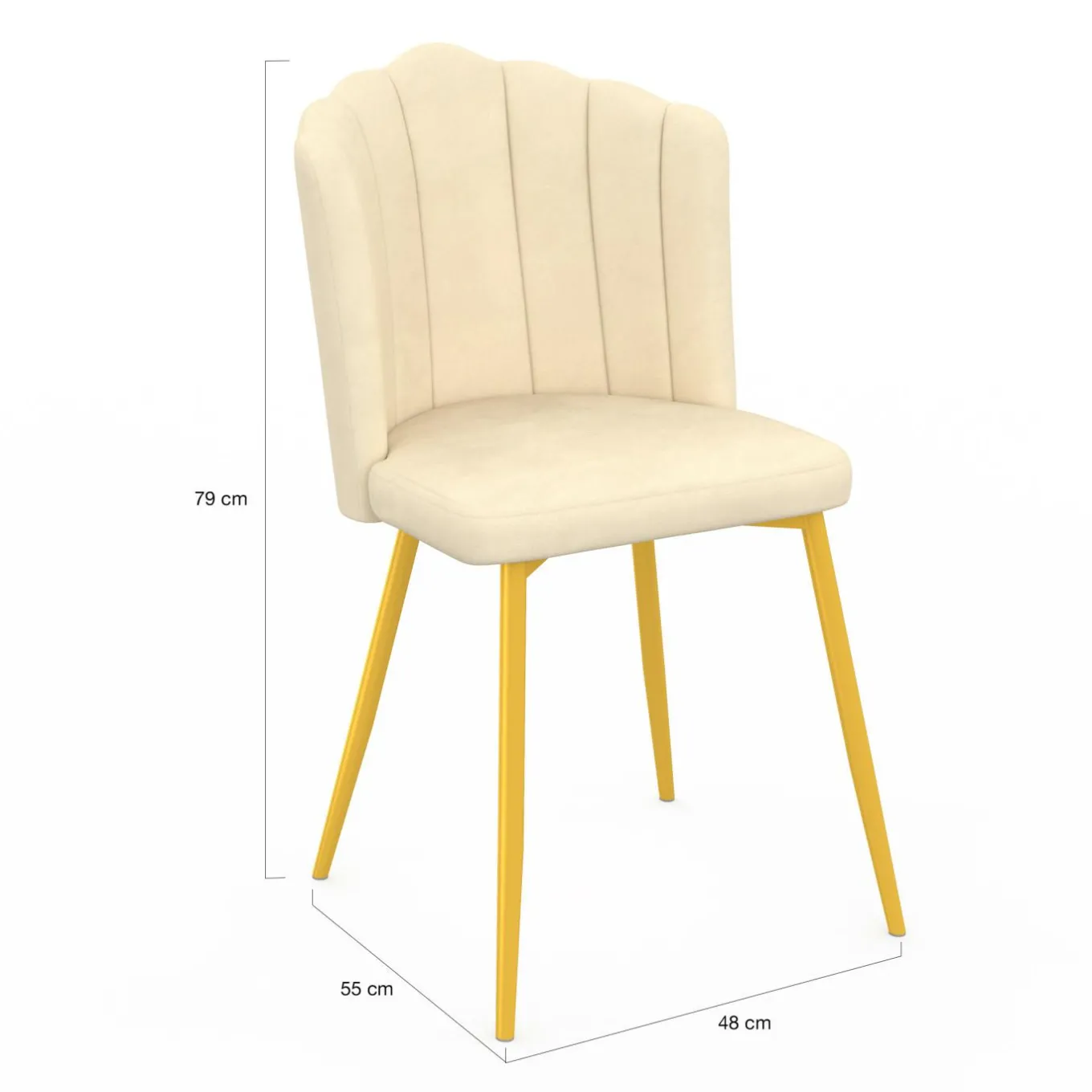 IDMarket Chaises coquillages beiges en velours et pieds dorés* Collection Agencement Magasin|Collection Vintage