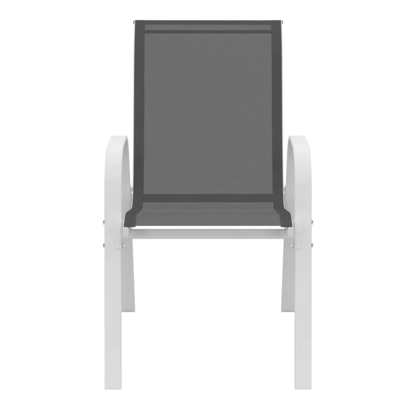 IDMarket Chaises de jardin empilables blanc et gris : lot de 4* Salons De Jardin