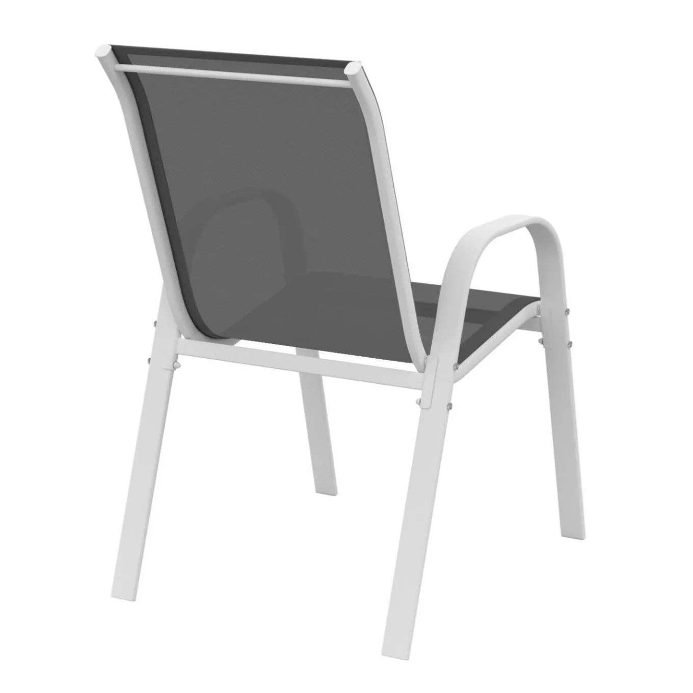 IDMarket Chaises de jardin empilables blanc et gris - lot de 6* Salons De Jardin