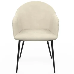 IDMarket Chaises de salle à manger design en velours gaufré beige* Collection Vintage|Chaises