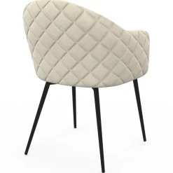 IDMarket Chaises de salle à manger design en velours gaufré beige* Collection Vintage|Chaises